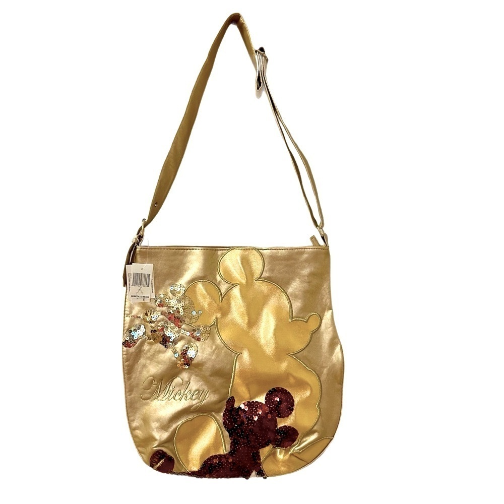 Authentic Disney Parks Mickey Mouse Gold & Red Sequin Shoulder/Crossbody Bag NWT - Picture 1 of 8